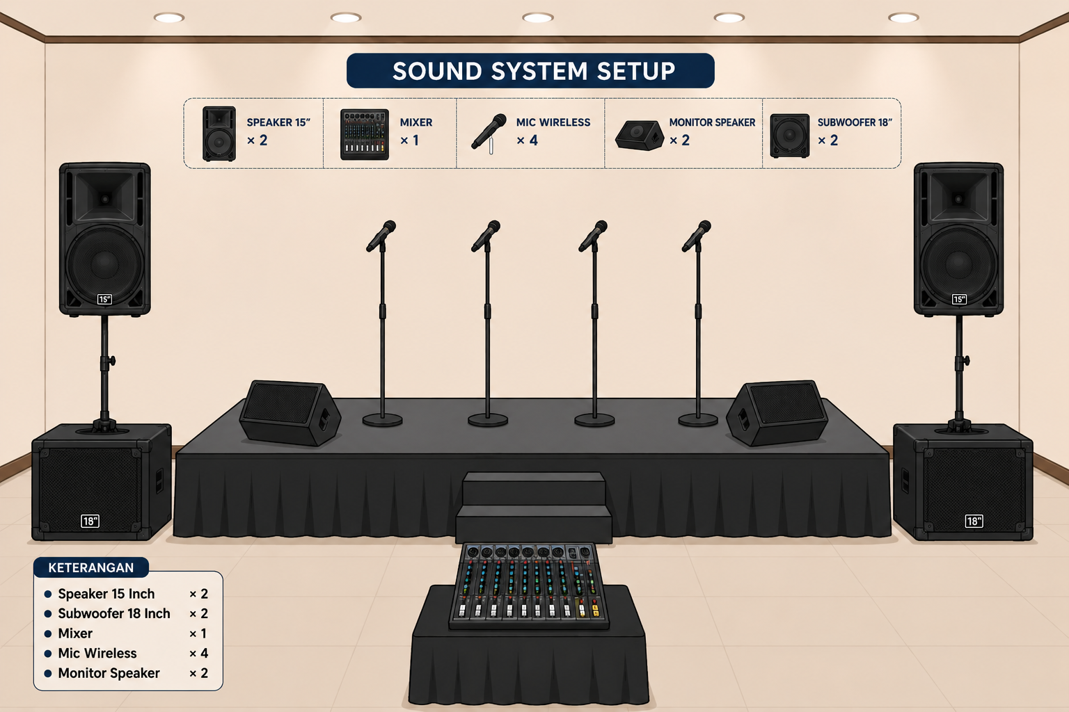 Paket Sound System 3000 Watt B